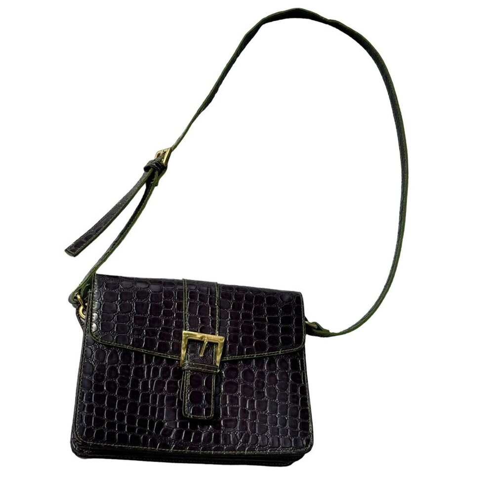 Vintage Beuno Purse Embossed Flap Closer Buckle Shoulder Bag Purse